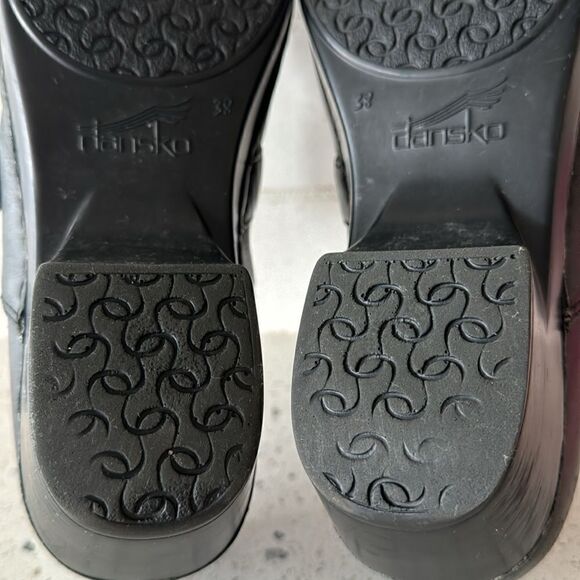 Dansko Tamara Women's Black Leather Slip On Clogs Comfort Casual Shoes Size 38 - Picture 13 of 16